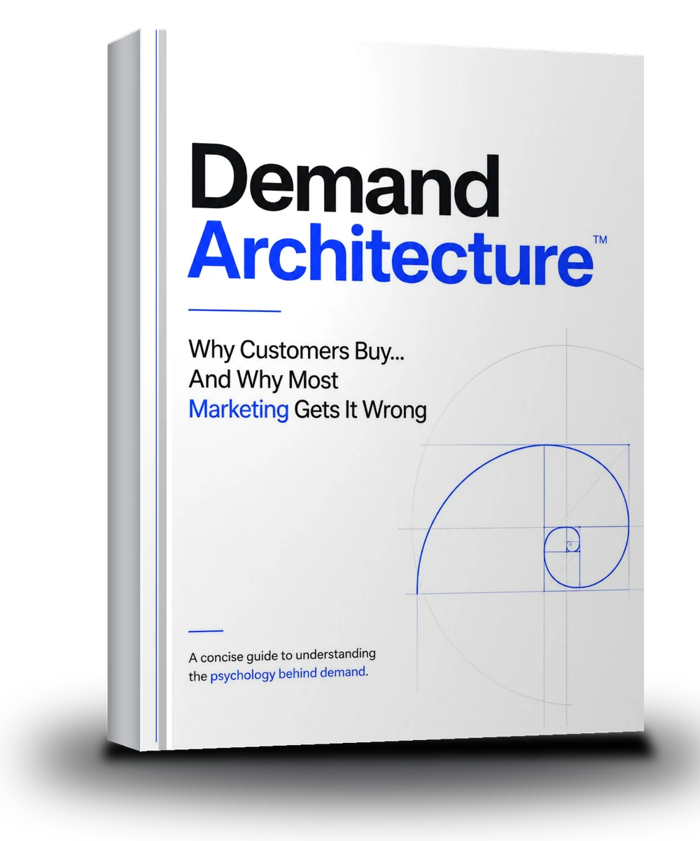 The Demand Architecture™ Blueprint hardcover — Why customers buy, and why most marketing gets it wrong.